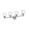 Dainolite Abii 4 Light Vanity Light Polished Chrome Finish Clear Glass Lamp