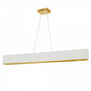 Dainolite Aubrey Horizontal Pendant 30w Oval Aged Brass Finish White/Gold Shade Lamp