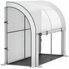 Outsunny Lean-to Greenhouse with PE Cover, Gardening Green House, White