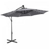 Outsunny 10ft Outdoor Cantilever Umbrella With Solar Lights Dark Gray