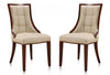 Manhattan Comfort Set of 2 Fifth Avenue Faux Leather Dining Chairs - Cream & Walnut
