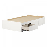 Vito Mate's Platform Storage Bed With 3 Drawers - Pure White