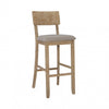 Jorissen Linen-Look Fabric Barstool - Grey