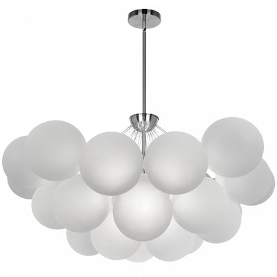 Dainolite Miles 8 Light Chandelier Polished Chrome Frosted White Glass Lamp|Lustre Miles de Dainolite en verre blanc givré, avec fini chromé poli et 8 ampoules