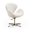 Manhattan Comfort Raspberry Polished Chrome Faux Leather Adjustable Swivel Chair - White