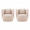 Siri Modern Upholstered Lounge Chair in Wheat - Set of 2