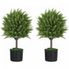 HOMCOM Set of 2 Decorative Artificial Plants, Fake Plants for Home, Green
