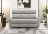 Small 3-Seater Reclining Sofa, 70\" Wide, Manual Recliner, Light Grey Fabric, Contemporary Recliner