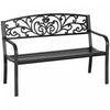 Outsunny 50\" 2-seater Garden Bench Chair For Yard, Lawn, Porch, Black
