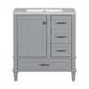 Katherine 30\" Solid Wood Bathroom Vanity With Sink Combo - Grey