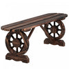 Outsunny 2-person Outdoor Bench With Wagon Wheel Legs, Wooden Garden Bench