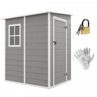 Outsunny 4 X 5ft Lean To Outdoor Storage Shed Plastic Garden Tool Storage