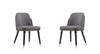 Estelle Modern Vegan Leather Wood Dining Chair in Graphite - Set of 2