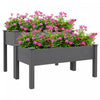 Outsunny 2 Tiers Raised Garden Bed, Wooden Elevated Planter Box With Legs Gardening Planting Bed With 2 Compartments For Flower Vegetable Herb Grow, Grey
