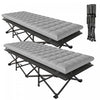 Outsunny Set of 2 Camping Cot with Pad, 32\" Extra Wide Folding Cots, Grey