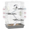 PawHut Hamster Cage, 4-Level Small Animal House with Excerise Wheel, Food Bowl, Water Bottle, House, Tunnels, Ramps, Gerbil Cage for Dwarf Hamster, 18.5\" x 12\" x 28\", Grey