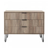 Dumbo Modern 35\" Fluted Dresser in Rustic Gray (3-Drawer)