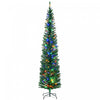 Homcom 7.5' Pencil Artificial Christmas Tree With Colourful Led Lights