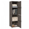 Outsunny Wicker Outdoor Storage Cabinet with Adjustable Shelves, Brown