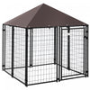 Pawhut Lockable Dog House Kennel With Water-resistant Roof For Small And Medium Sized Pets, 4.6' X 4.6' X 5'