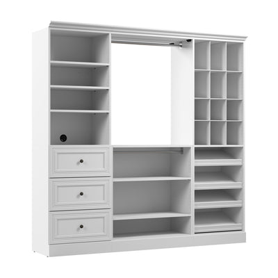 Bestar Versatile 86 W Closet Organization System with Drawers - White|Système d’organisation de garde-robe Versatile de Bestar de 86 po (L) avec tiroirs - blanc
