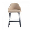 Gracie Modern Metal Upholstered Counter Stool in Tan and Black Bar Stool
