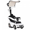Aosom 3 In 1 Officially Licensed Push Ride On Car For Toddlers Stroller Sliding Walking Baby Push Pedal Car With Sun Canopy Horn Sound Safety Bar Cup Holder Ride On Toy For 1-3 Years Old, White