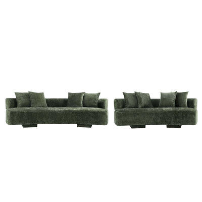 Verandah Mid-Century Modern 2-Piece Sofa Set in Olive Green | Ensemble de canape 2 pieces Verandah style mid-century modern en vert olive