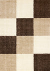 Fairmont Brown Beige White Checkered Rug, 6'7\" x 9'6\" Indoor Area Rug
