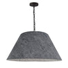Dainolite Brynn 1 Light Pendant Large Black Finish Grey Felt Shade Lamp
