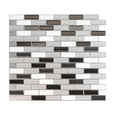 Smart Tiles Peel and Stick 4-Sheet 10 x 9 Backsplash - Murano Metallik|Dosseret Smart Tiles peler et coller 10 x 9, 4 feuilles - Murano Metallik
