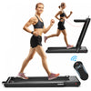 Costway 2-in-1 Folding Treadmill 2.25hp Jogging Machine W/ Dual Led Display Black