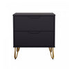 Avira Mid-Century Modern 20\" Nightstand in Black (2-Drawer)