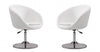Hopper Modern Upholstered Swivel Lounge Chair in White - Set of 2 Accent Chair