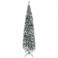 Homcom Snow Flocked Pencil Christmas Tree Slim Artificial Christmas Tree