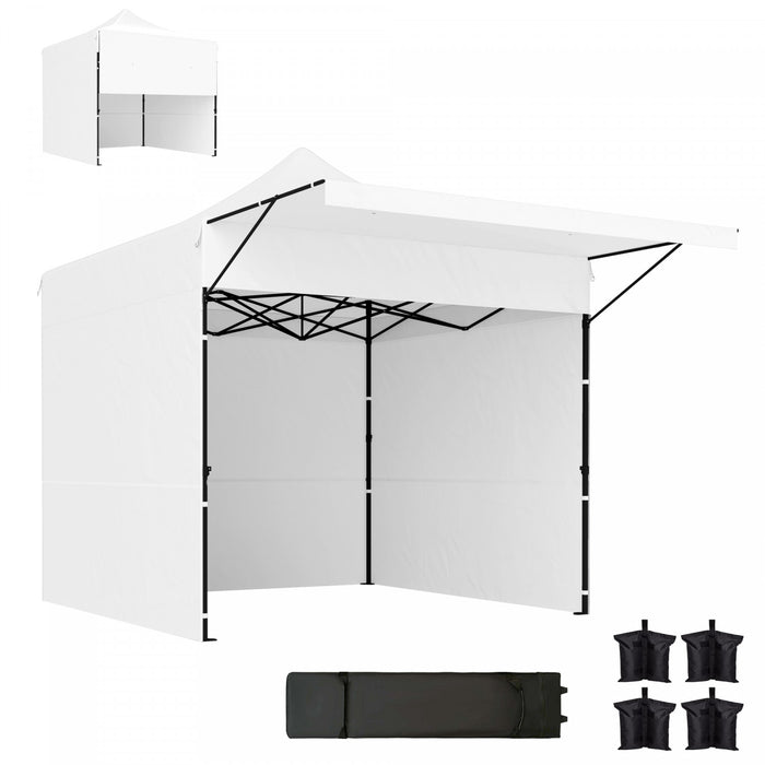 Outsunny 10' X 10' Pop Up Canopy Tent With Awning And Sidewalls, Upf50+