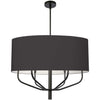 Dainolite Eleanor 6 Light Pendant Matte Black Black/White Shade Lamp