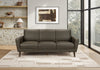 Upholstered Sofa, 77\"L, Brown Leather-Look, Solid Wood Legs, Contemporary, Modern Sofa