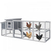 PawHut Large Chicken Coop, 104\"L Wooden Hen House with Covered Run, Nesting Box, Pull-Out Tray, Opening Asphalt Roof, Rabbit Hutch with Roosting Bars and Ramp for 3-4 Hens