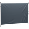 Outsunny Retractable Patio Awning, Outdoor Privacy Screen, Dark Grey