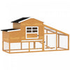 PawHut 79\" Wooden Chicken Coop, Outdoor Hen House, Poultry Habitat with Removable Tray, Nesting Box, Run, Ramp, Brown
