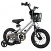 Costway 12\" Kid's Bike With Training Wheels Adjustable Handlebar & Seat Handbrake Silver