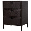 Outsunny 32\" Poolside Rattan Wicker Patio Organizer Storage Cabinet Bathroom Storage W/ 3 Large Drawers Garden Outdoor