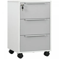 Homcom Lockable Filing Cabinet With 3 Drawers