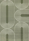 Forte Green White Modern Geometric Arches Area Rug - 5'3\" x 7'5\"