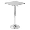 LumiSource Bistro Contemporary Adjustable Square Bar Dining Table - Silver
