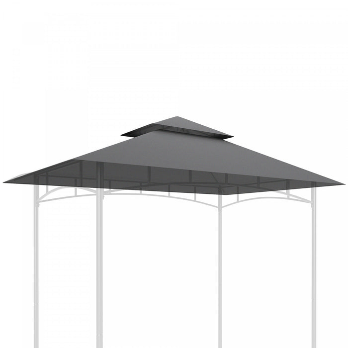 Outsunny Bbq Gazebo Canopy Replacement, 5'x8' Grill Gazebo Roof, Dark Grey