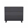Elara Contemporary 38\" Solid Wood Dresser in Charcoal Gray (3-Drawer)
