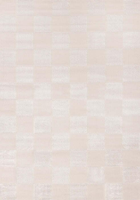 Leonardo White Grey Checkered Area Rug - 6'7\" x 9'6\"
