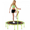 Soozier 50\" Foldable Mini Trampoline, Fitness Trampoline Bungee Rebounder with Adjustable Handle Bar, Stable & Quiet for Adults Indoor and Outdoor Workout